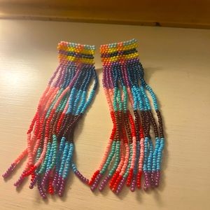 Anthropologie Rainbow Fiesta Drop Earrings
